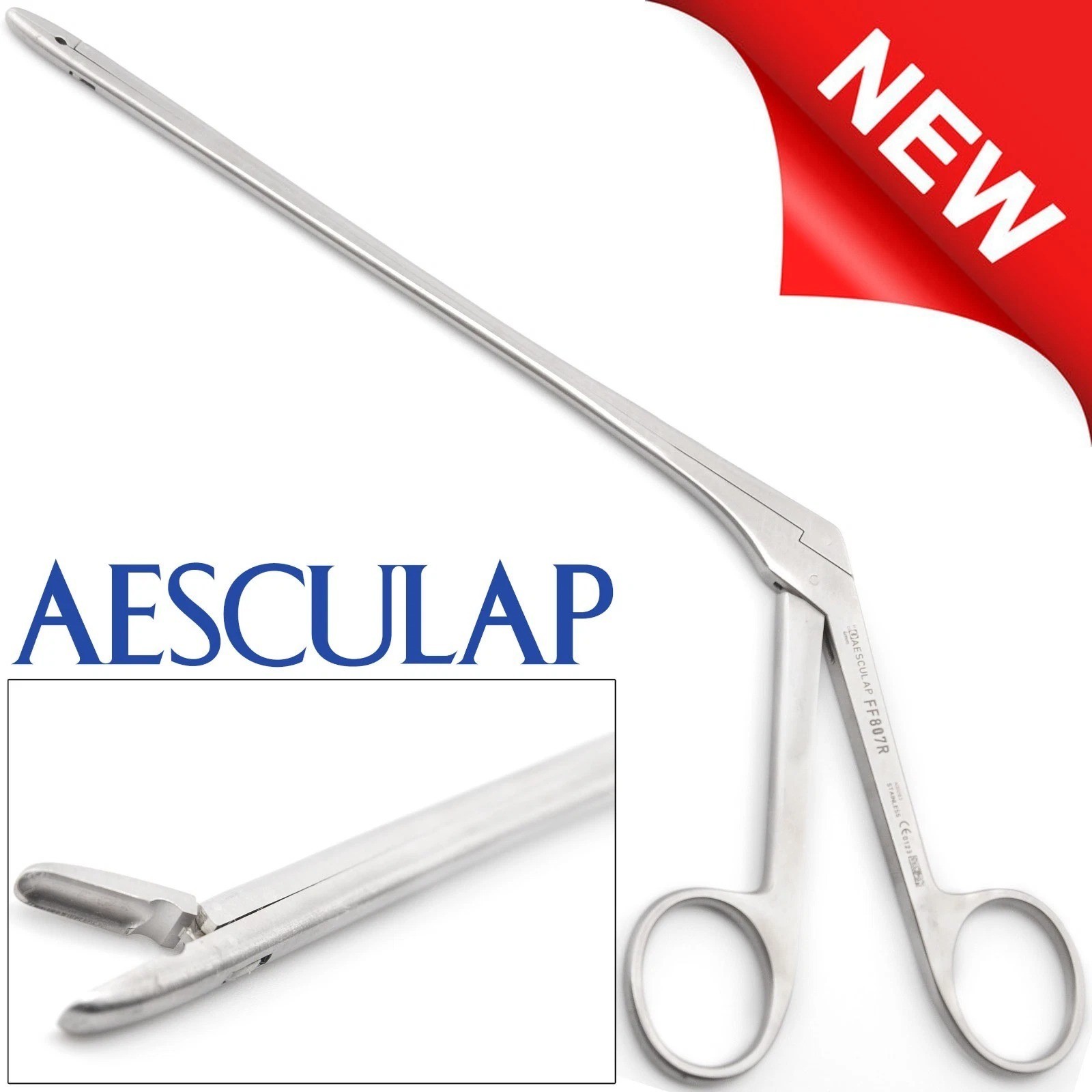 AESCULAP FF807R Surgical Spurling Pituitary Straight Rongeur 4mm x 10mm Bite 7″