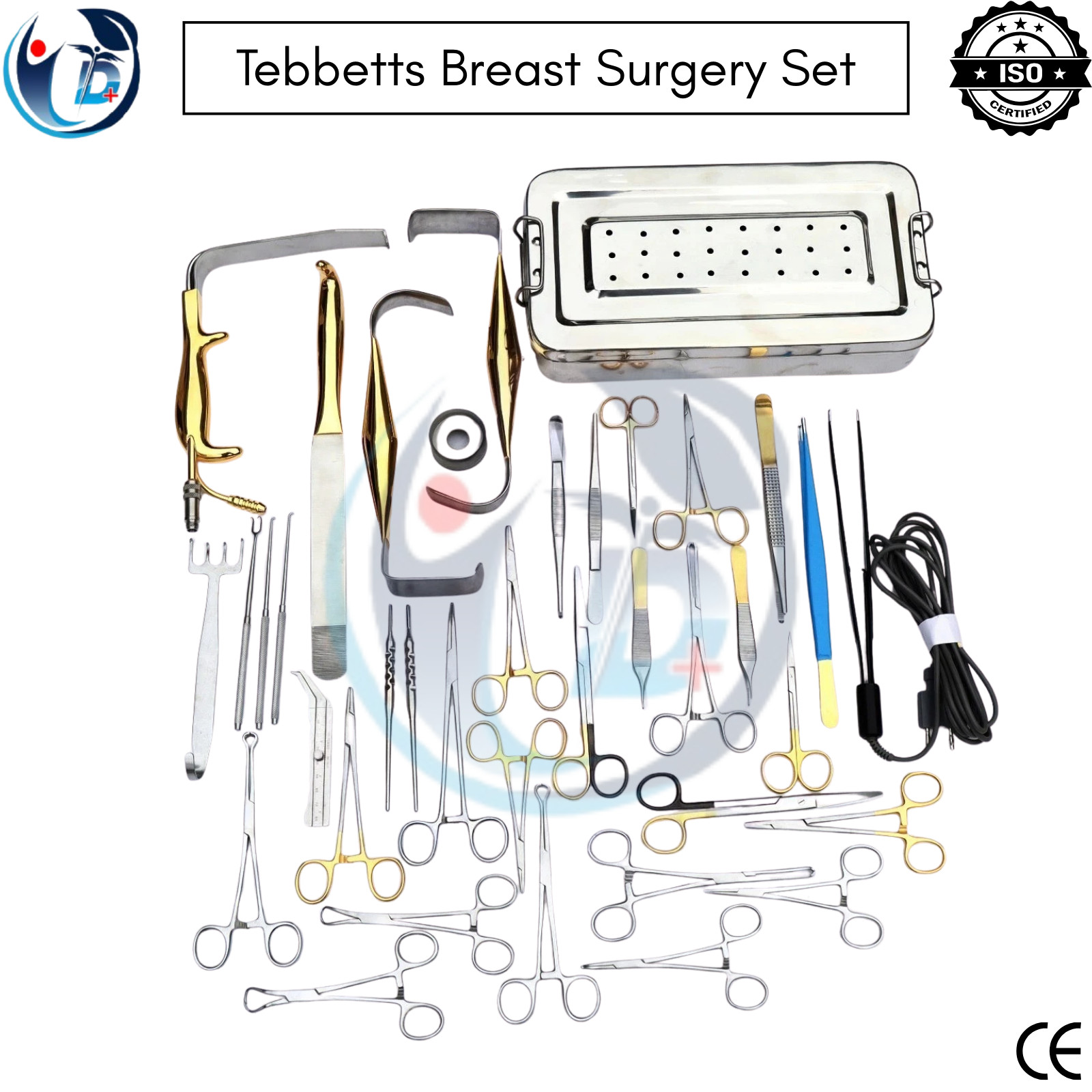 Tebbetts Breast Surgery Instruments Set of 38 PCs, Breast Augmentation Set CE