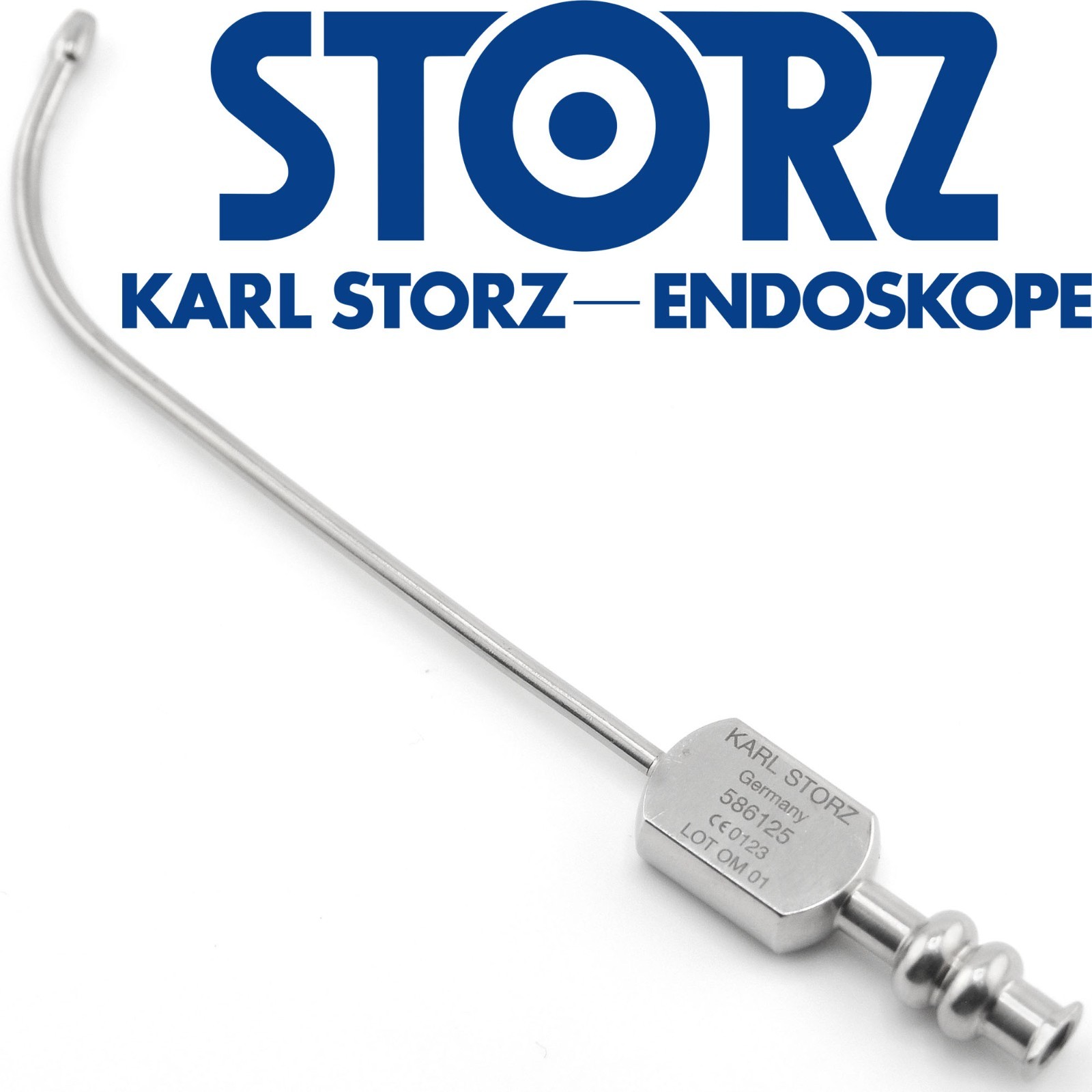 Karl Storz 586125 EICKEN Luer Lock Antrum Cannula Long curved 2.5mm x 12.5cm 5″