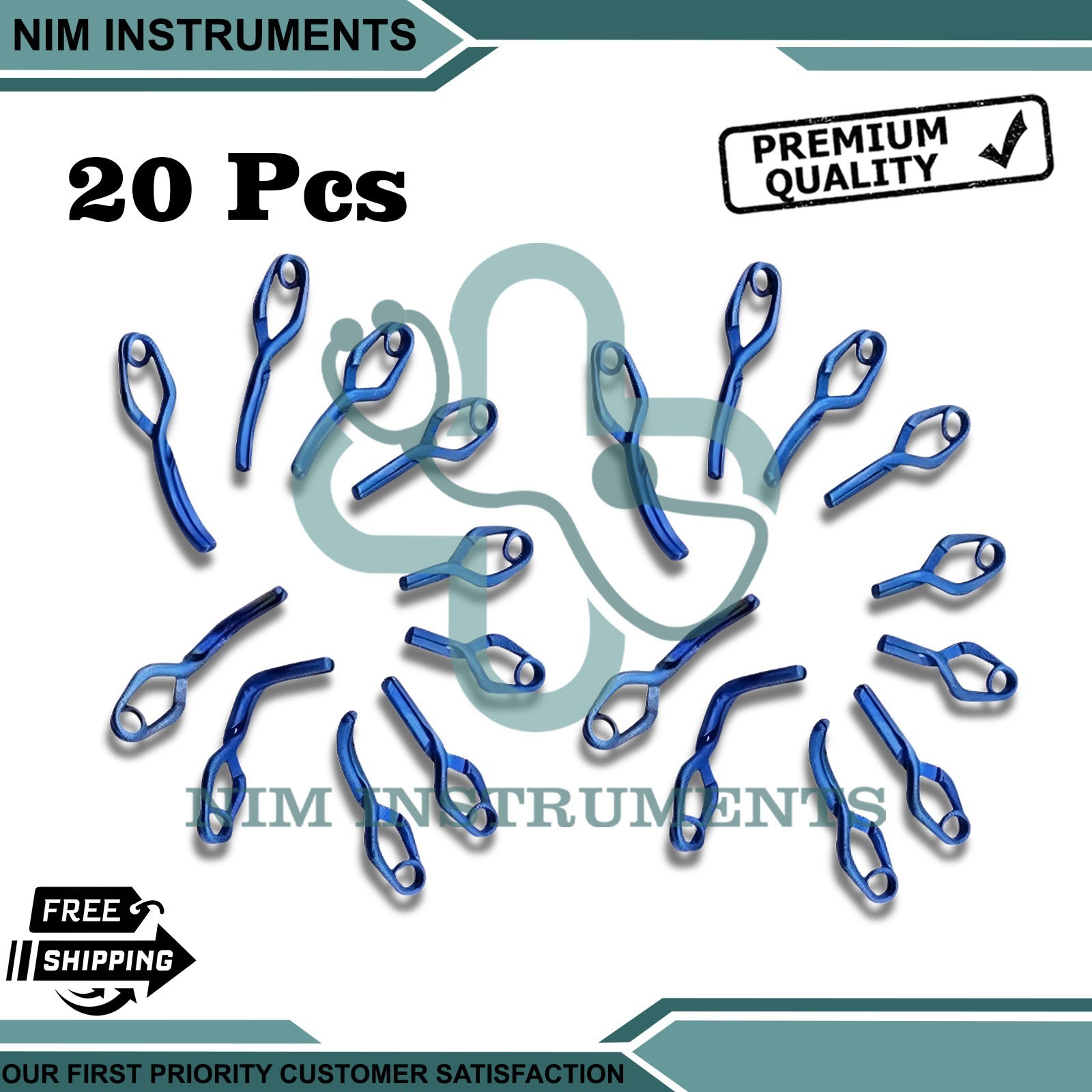 Aneurysm Clips Neurosurgery 20 Pcs Set In Titanium Premium Quality