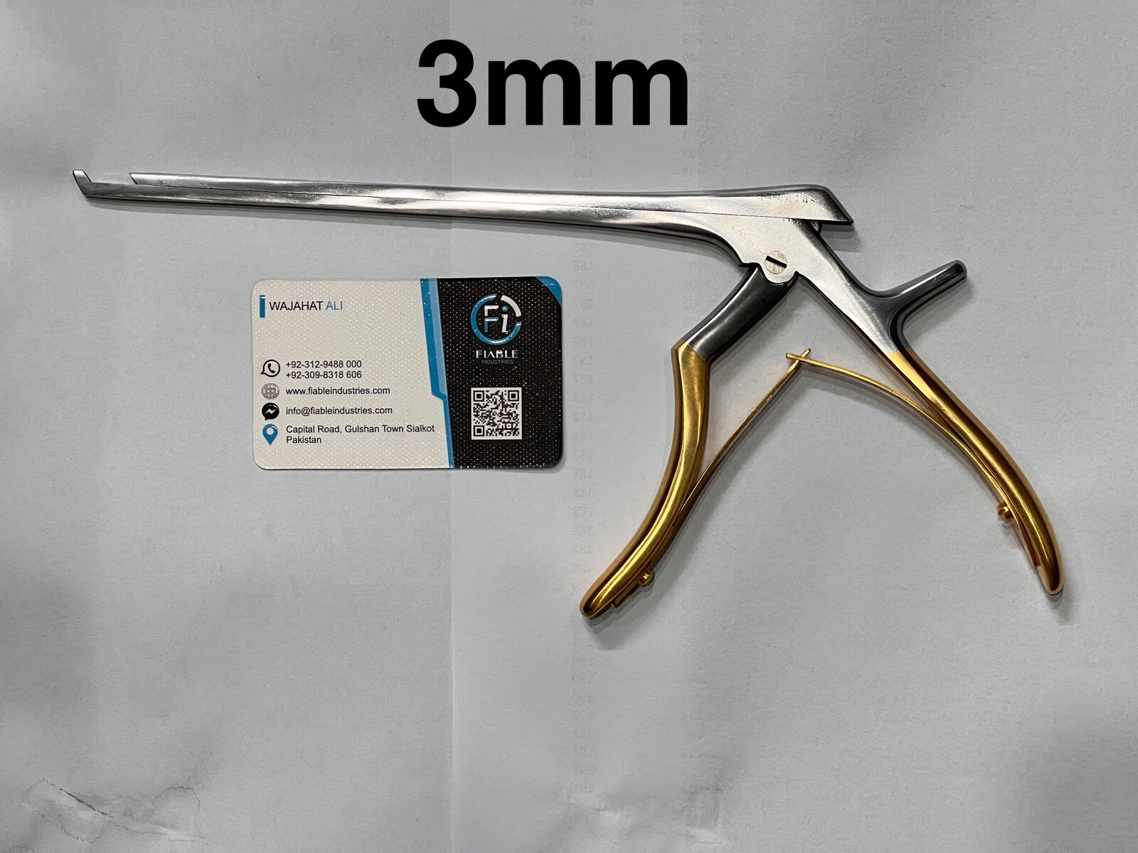 Gold Coated Kerrison Rongeurs Set 8 Inches(1mm,2mm,3mm,4mm,5mm) 5 Pcs Upward 45°