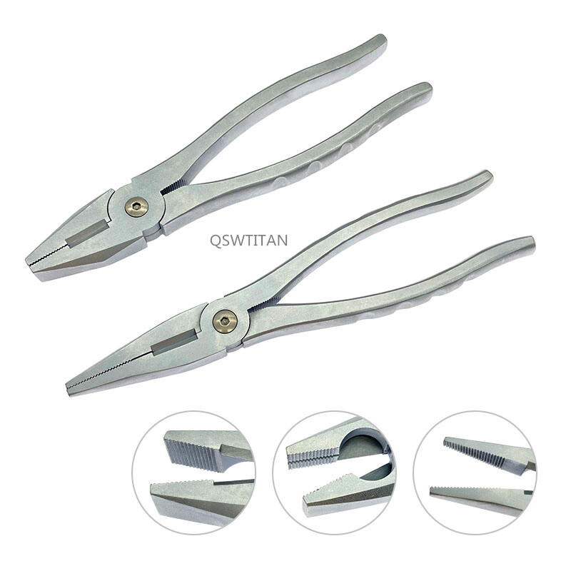 Orthopedics Nice Flat Nose Pliers with Serrated Jaws Veterinary bone tools