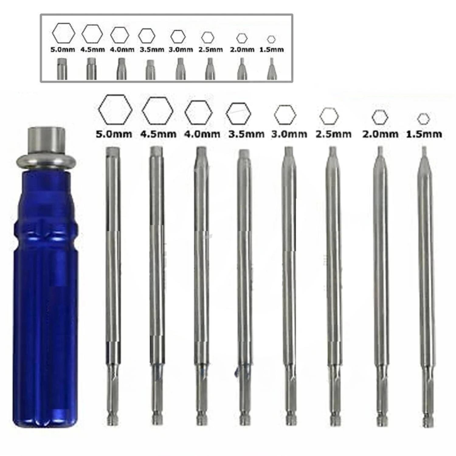 Orthopedic Bone Screwdriver Set With Quick Coupling Handle Surgical Instruments