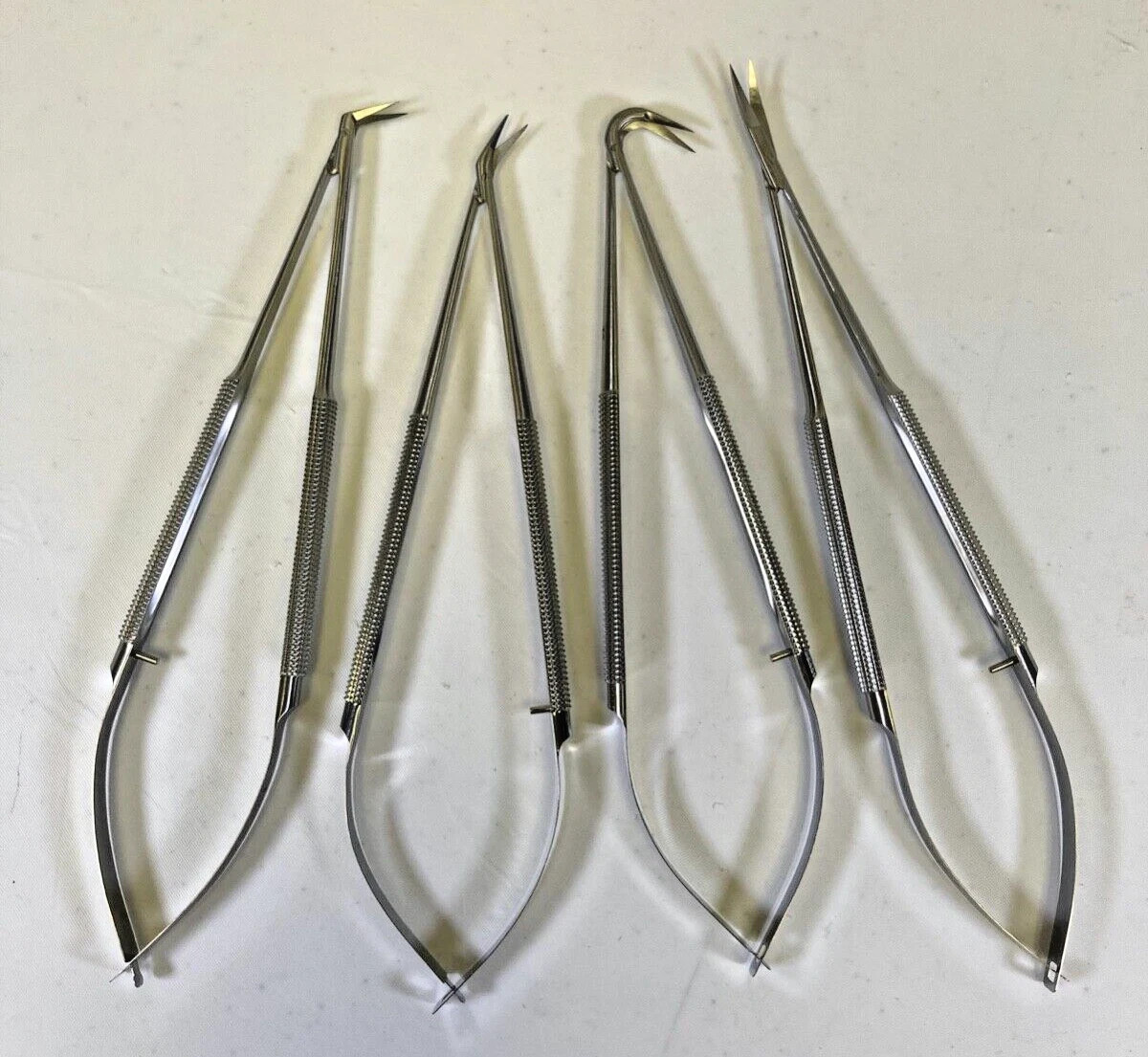 Set of 4 Konig Medline Jacobson Micro Vascular Scissors 7″ Rhoton Curved Blades