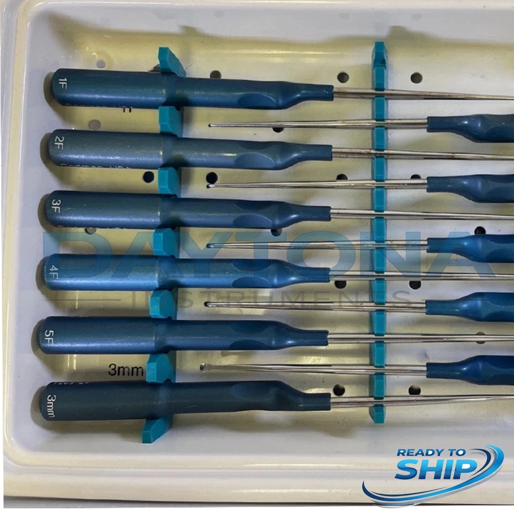 Set of 11 Codman MicroSect Curettes MIS Spine Curettes Cervical Neuro Orthopedic
