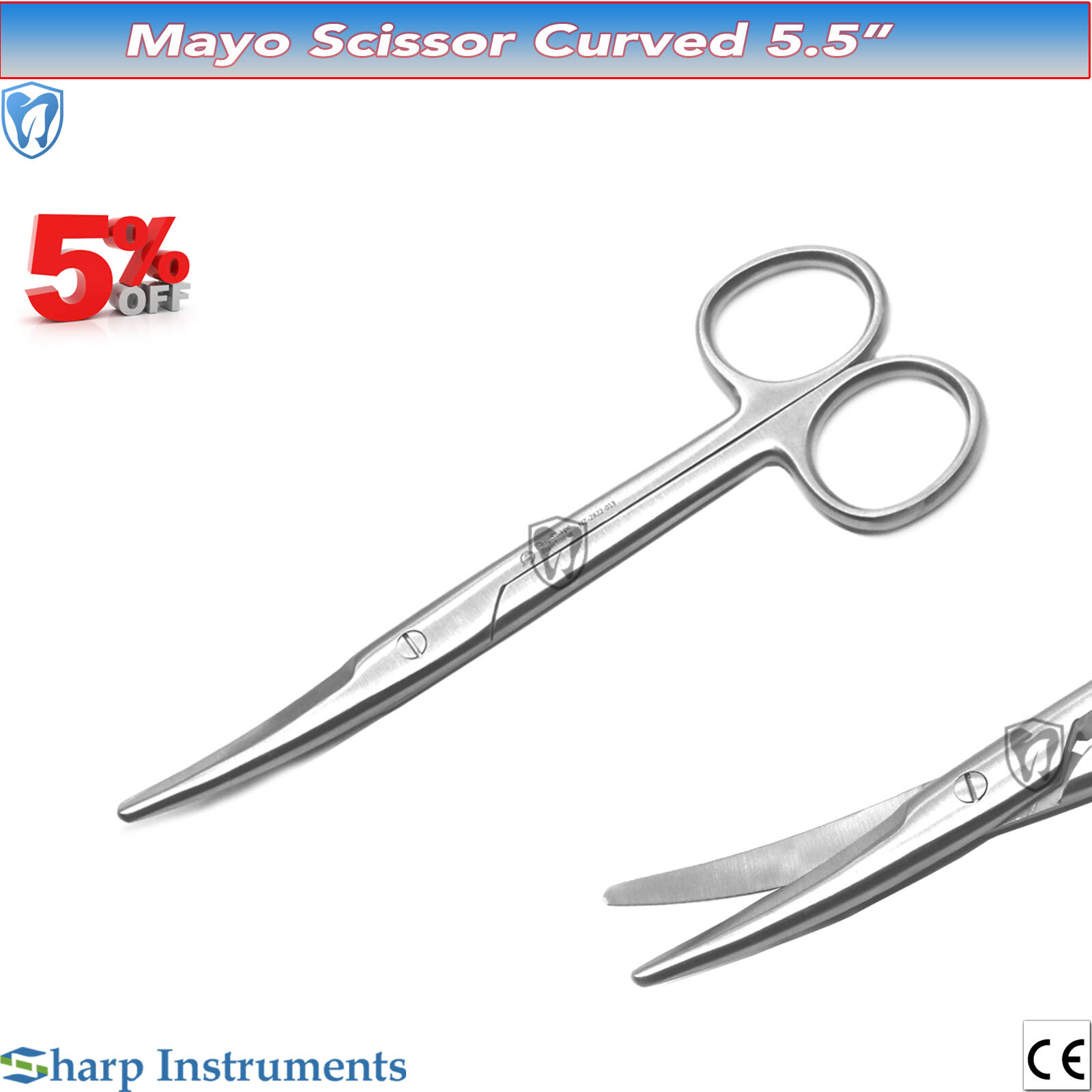 Mayo Scissor Curved Sharp Chamfered Blades 5.5” – 14 cm Surgical Instruments