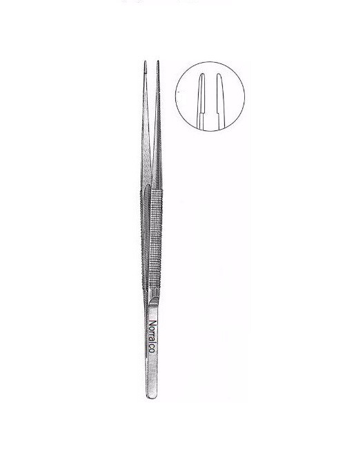 2 Rhoton Micro Suture Forceps, Straight, Smooth Tying Platform Tips, 0.7 mm wide