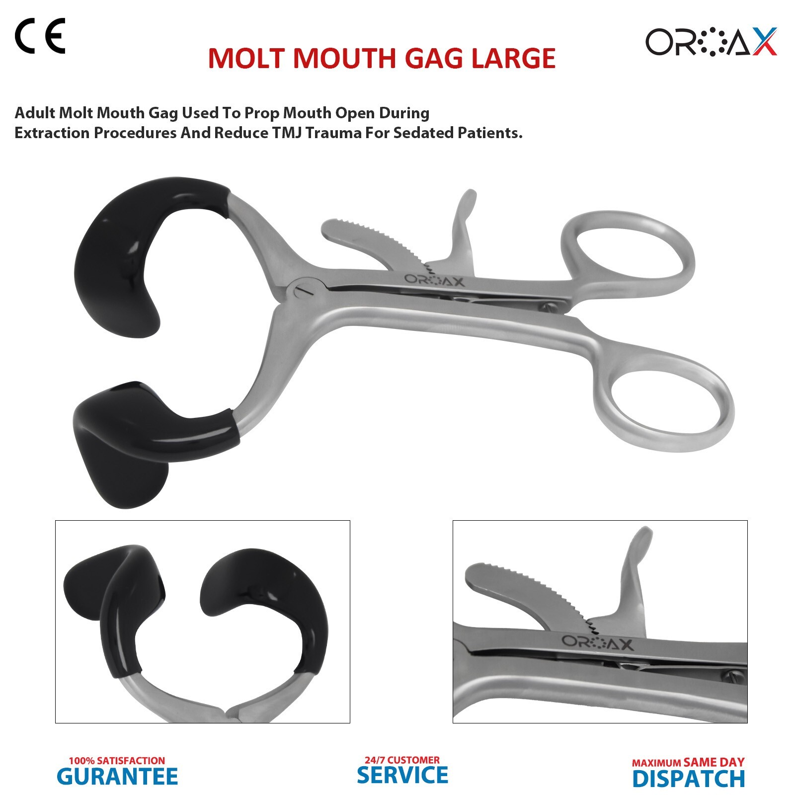 Dental Mouth Gag 5.5″ Surgical Mouth Opener Molt Stainless Steel Instruments