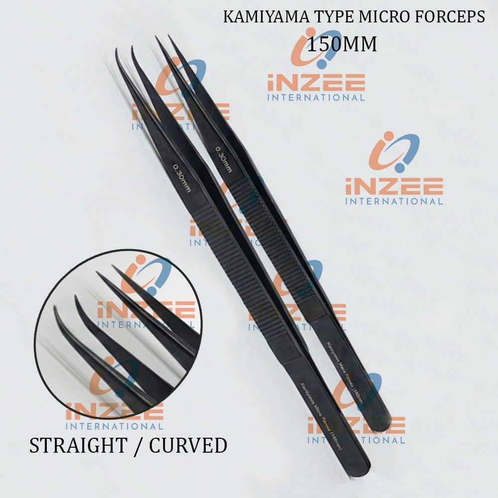 Kamiyama Type Micro Forceps Str / Cvd 0.3mm Tip Surgical Instrument By Inzee