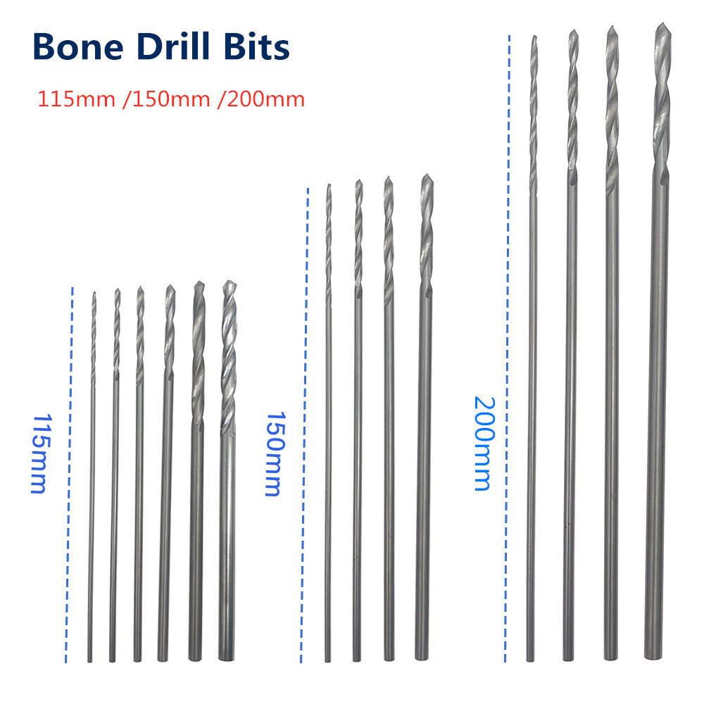 10pcs/Set 200mm Stainless Steel Drill Bits bone Drill bit Orthopedics Instrument