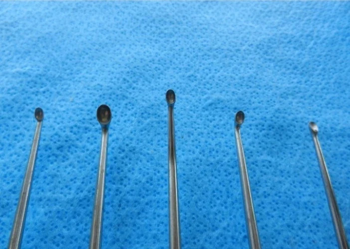 Aesculap Surgical Orthopedic Straight & Angled Wooden Handle Curette Set