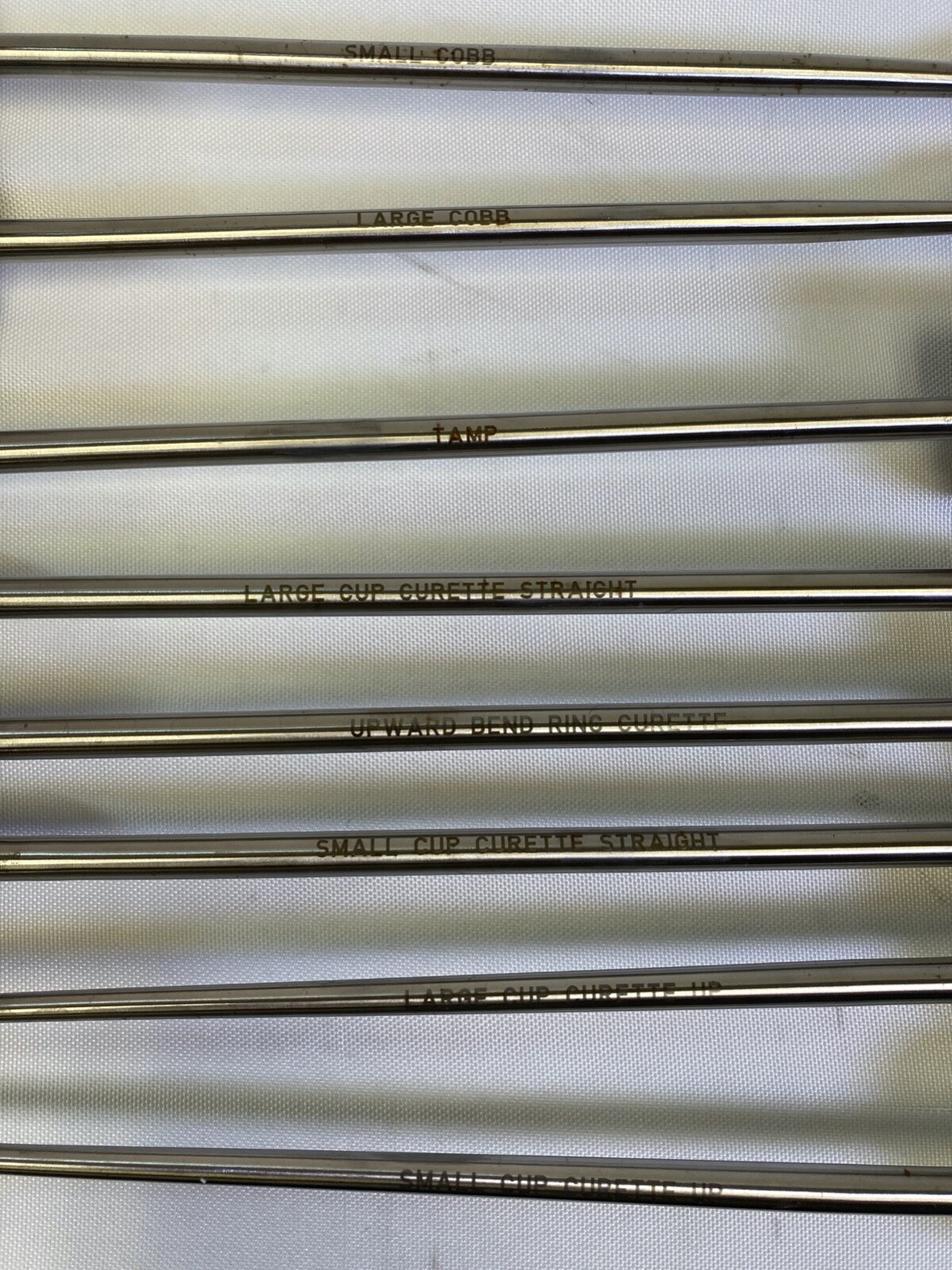 Set of 8 Stryker Reliance Anterior Lumbar Instruments 20″ Cobbs Curettes Neuro