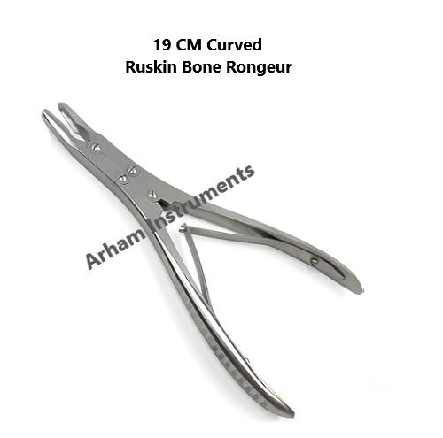 19 CM Ruskin Bone Rongeur Curved Double Action Orthopedic Instruments