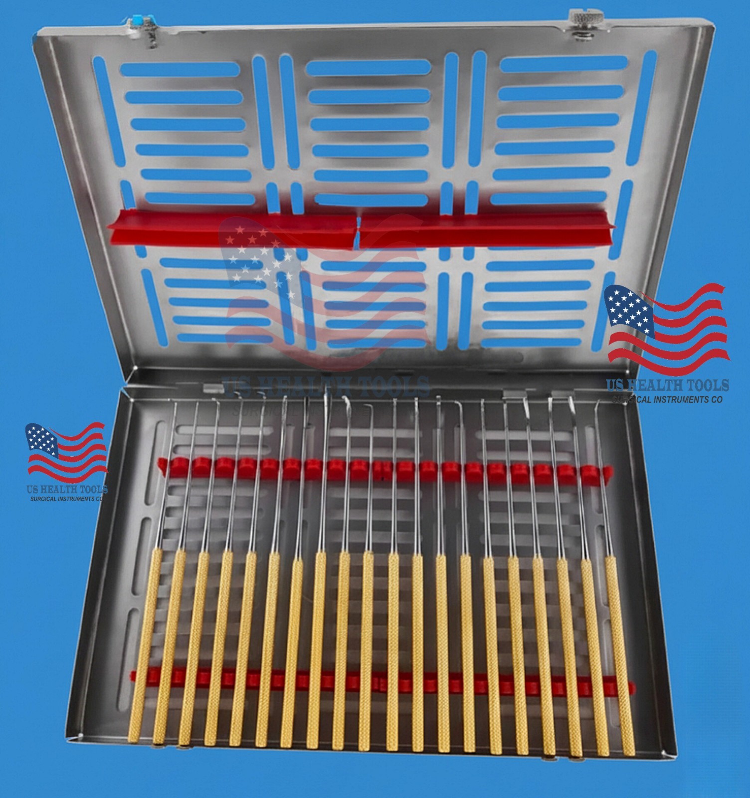 Rhoton Micro Dissector Set 20 Pieces with Gold Surgical Instruments