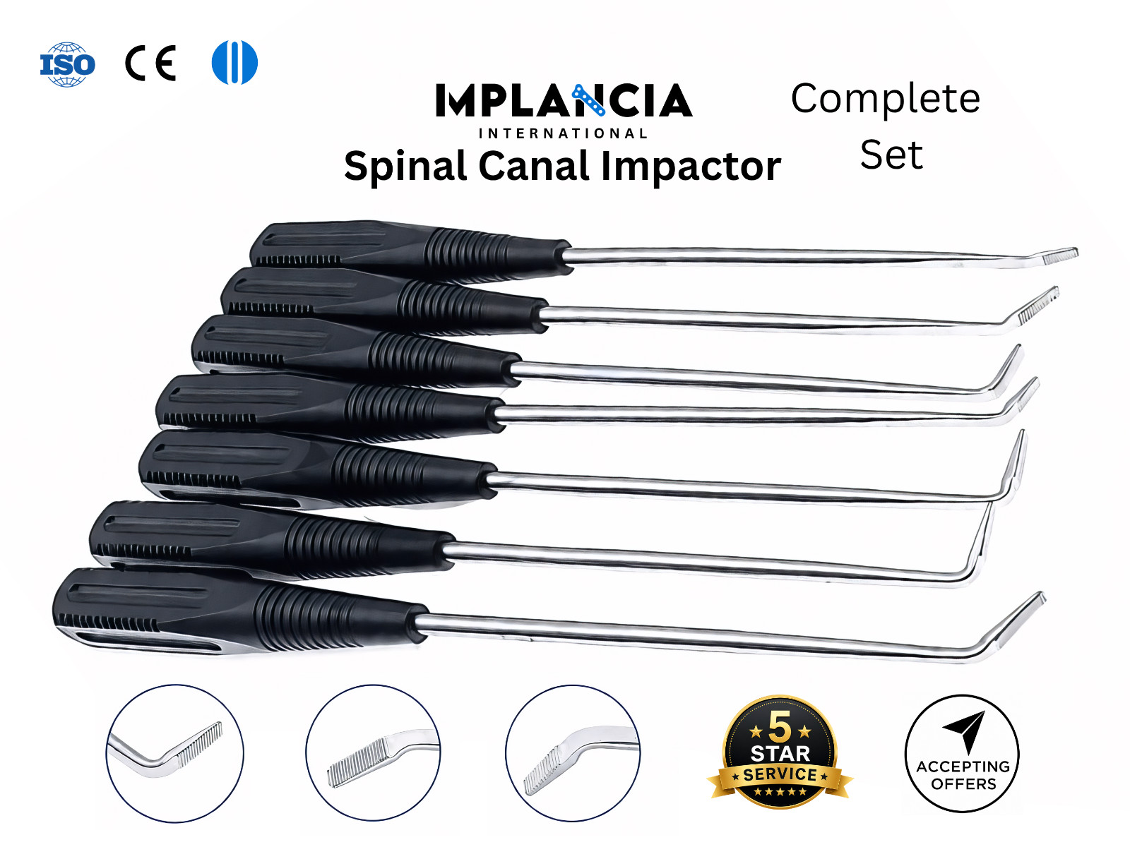 Spinal Canal Impactor Orthopedic Surgical Instrument SS 285mm 4mm 5mm 6mm