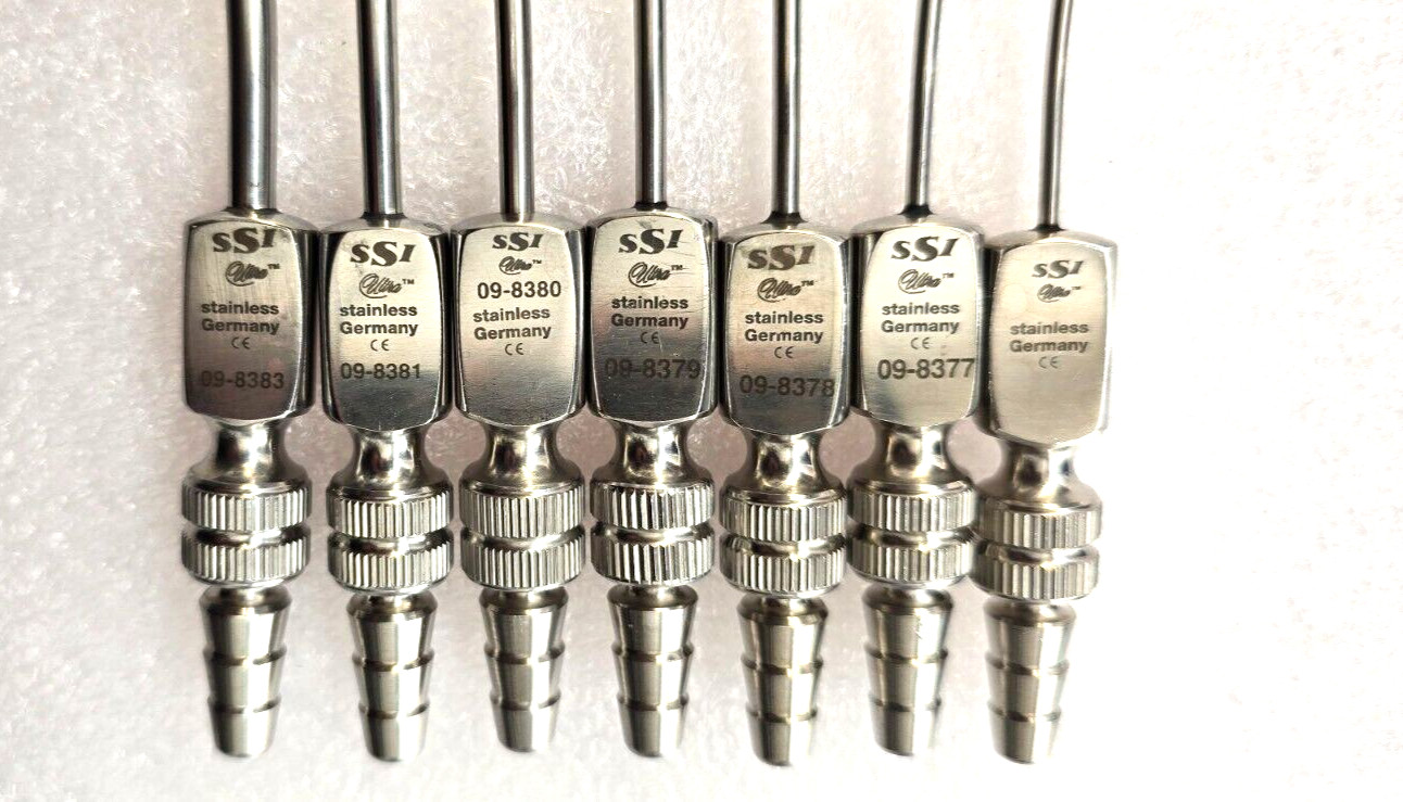 SSI Ultra Surgical Frazier Suction Tube 6,7,8,9,10,11,14FR Angled Set of 7