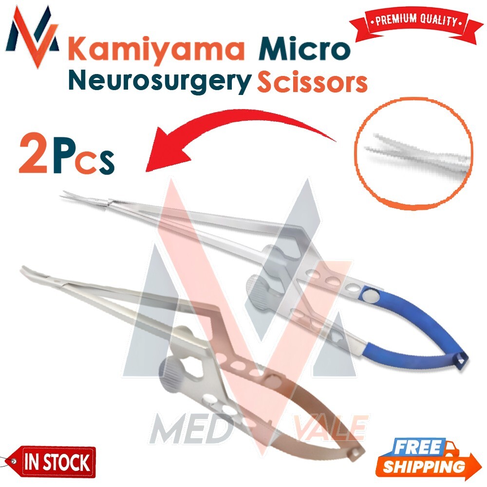Premium Kamiyama Micro Neurosurgery Scissors – A+ Bayonet Handle 2 Pcs