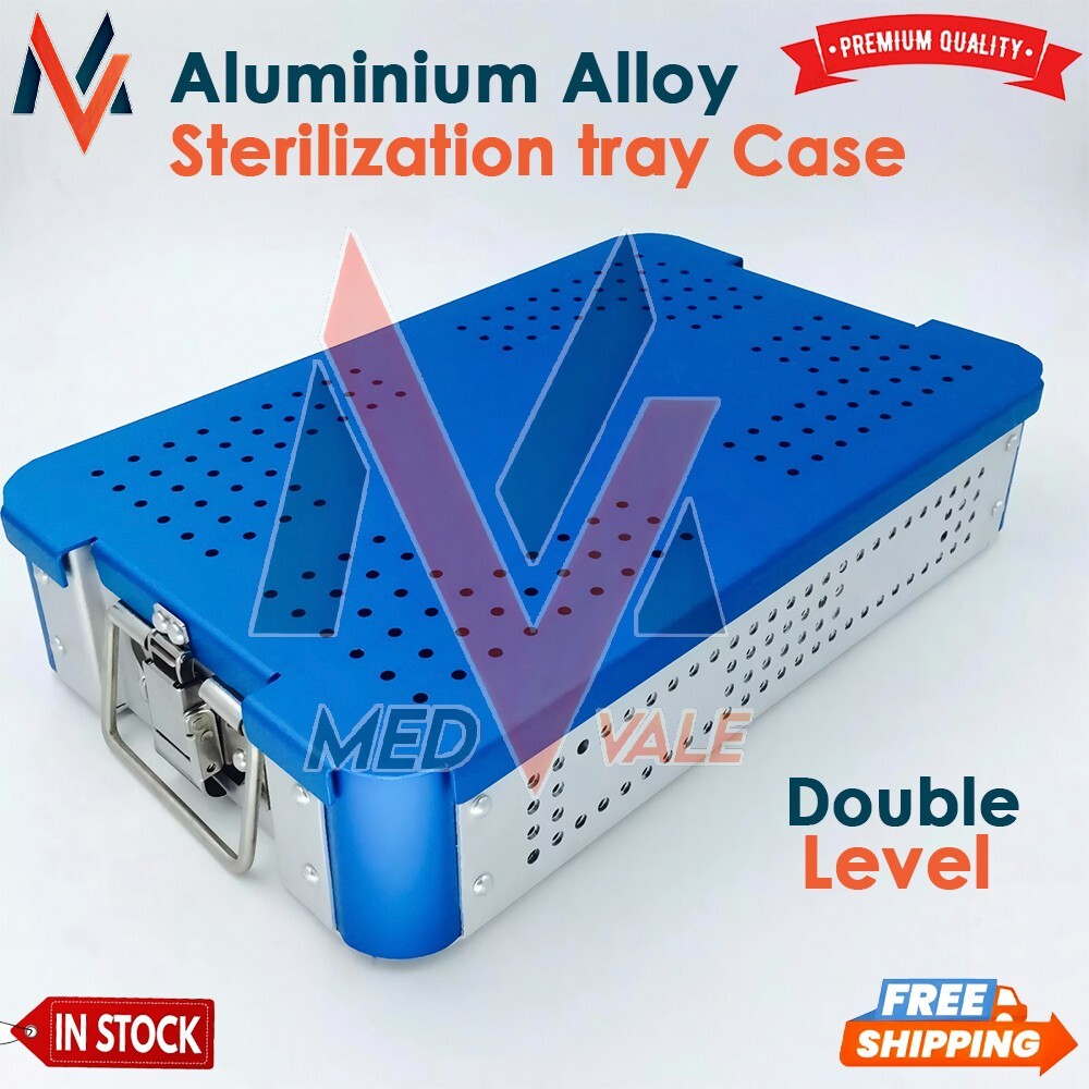 Aluminum Alloy sterilization tray case double level surgical instrument case