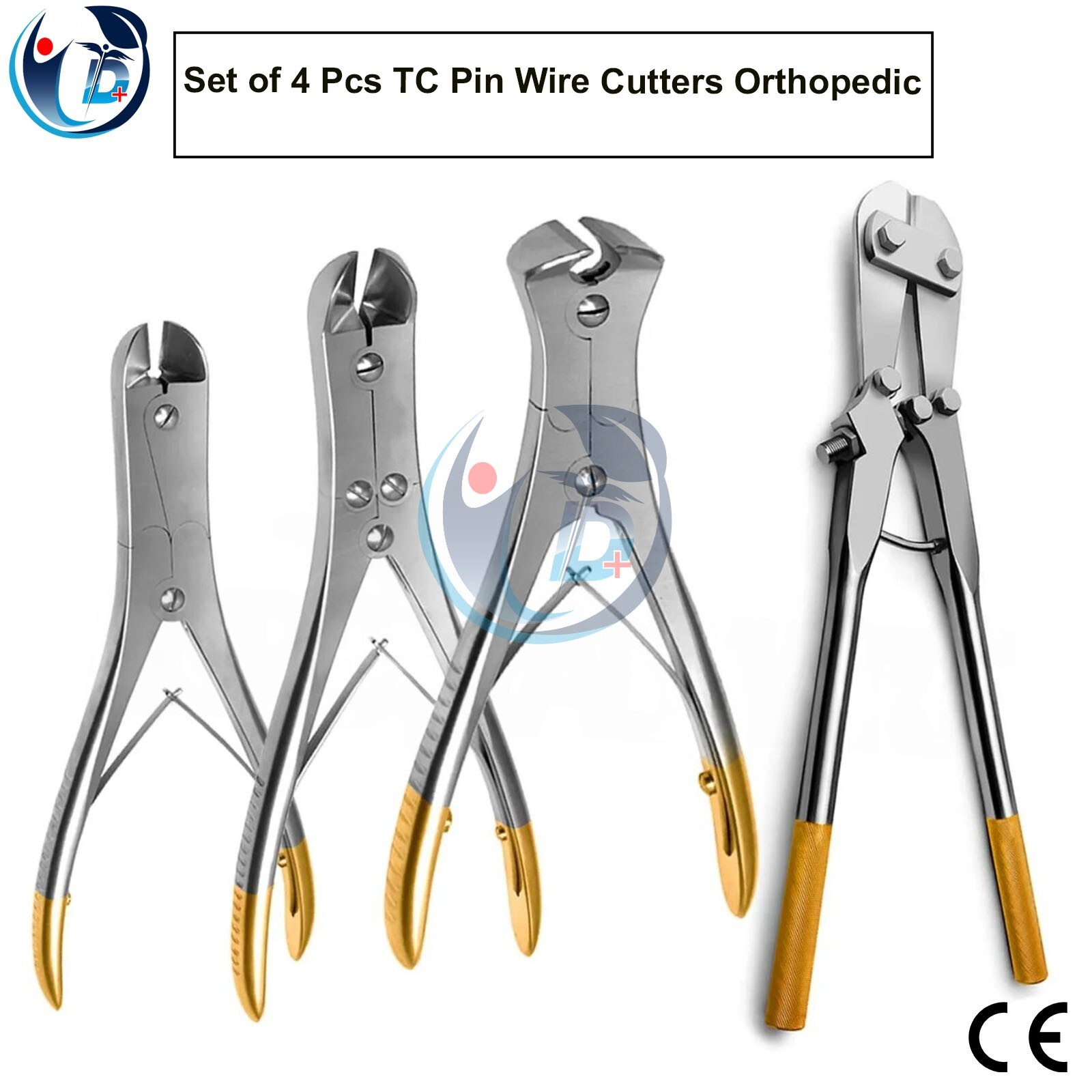 4 Pc TC Orthopedic Pin & Wire Cutter Set – Surgical Grade Stainless Steel