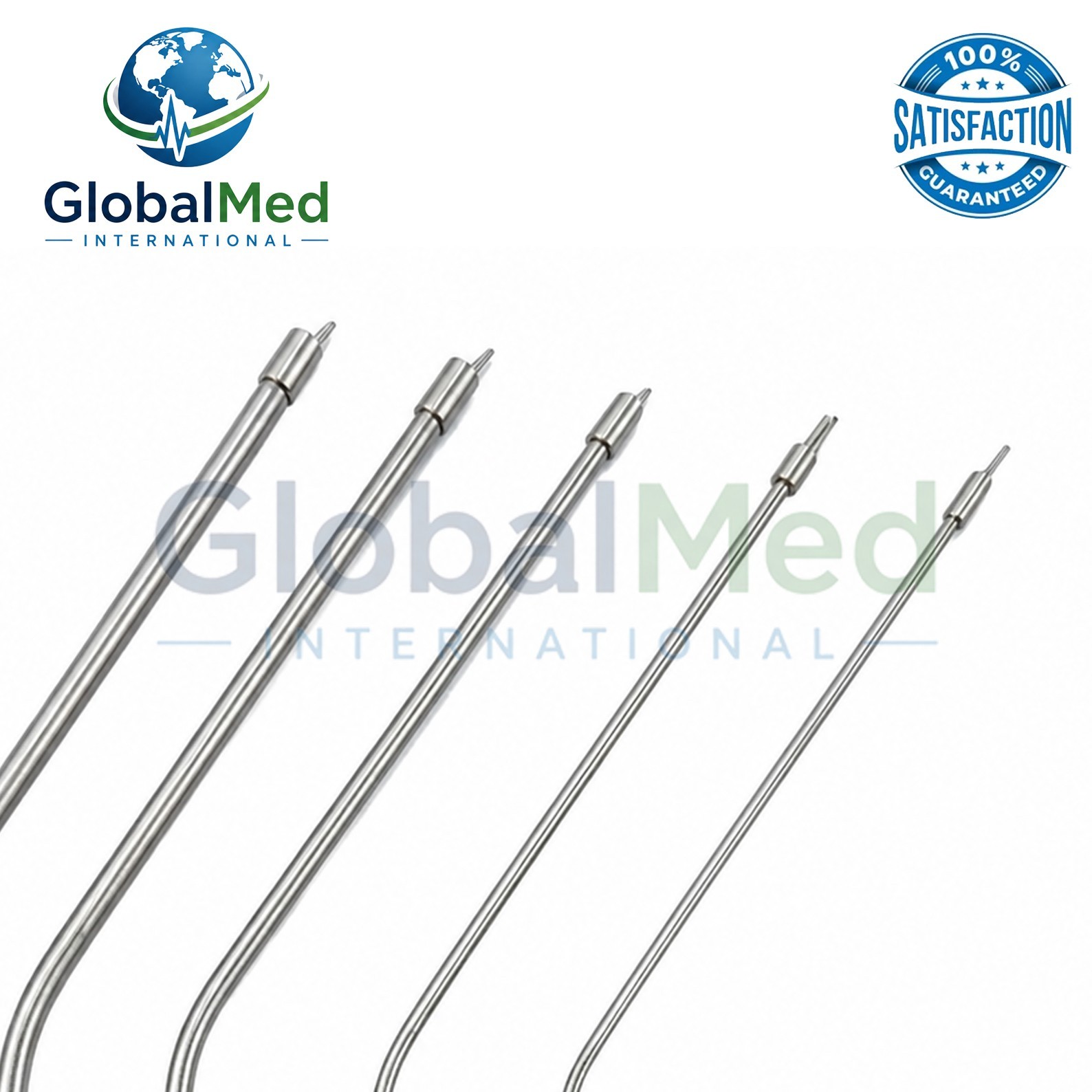 Frazier Suction Tube With Atraumatic Tip 6 To 14FR 5 PCs Set Surgical Instrument
