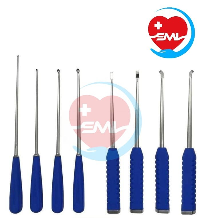 8 Pcs Retractor, Bone Curettes Set for Spine Surgery Orthopedic Instruments A+