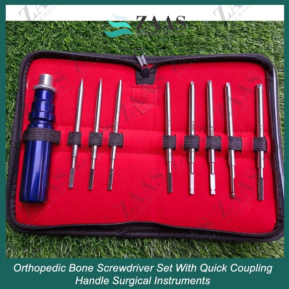 Orthopedic Bone Screwdriver Set With Quick Coupling Handle Surgical Instruments