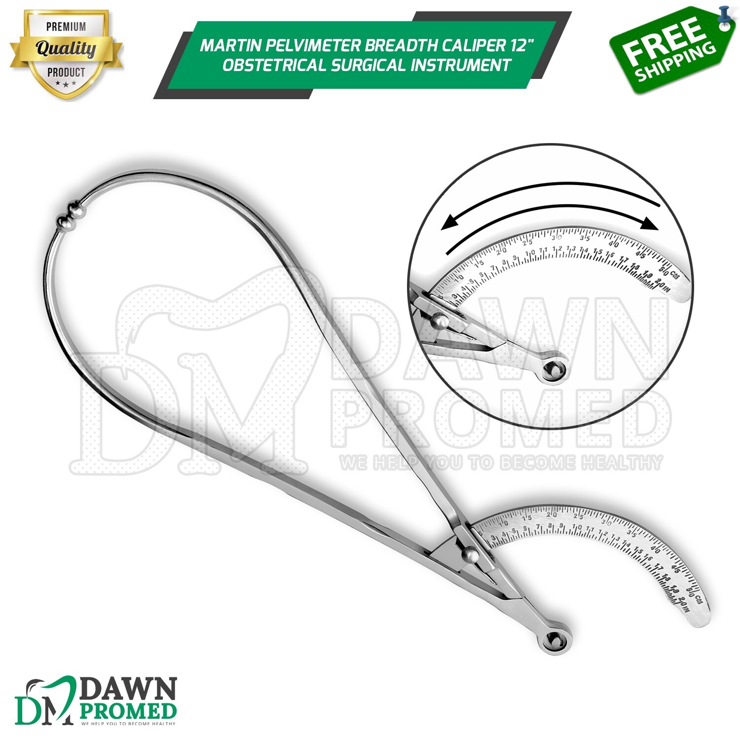 Martin Pelvimeter Breadth Caliper 12″Pelvic Measuring OB/GYN Surgical Instrument