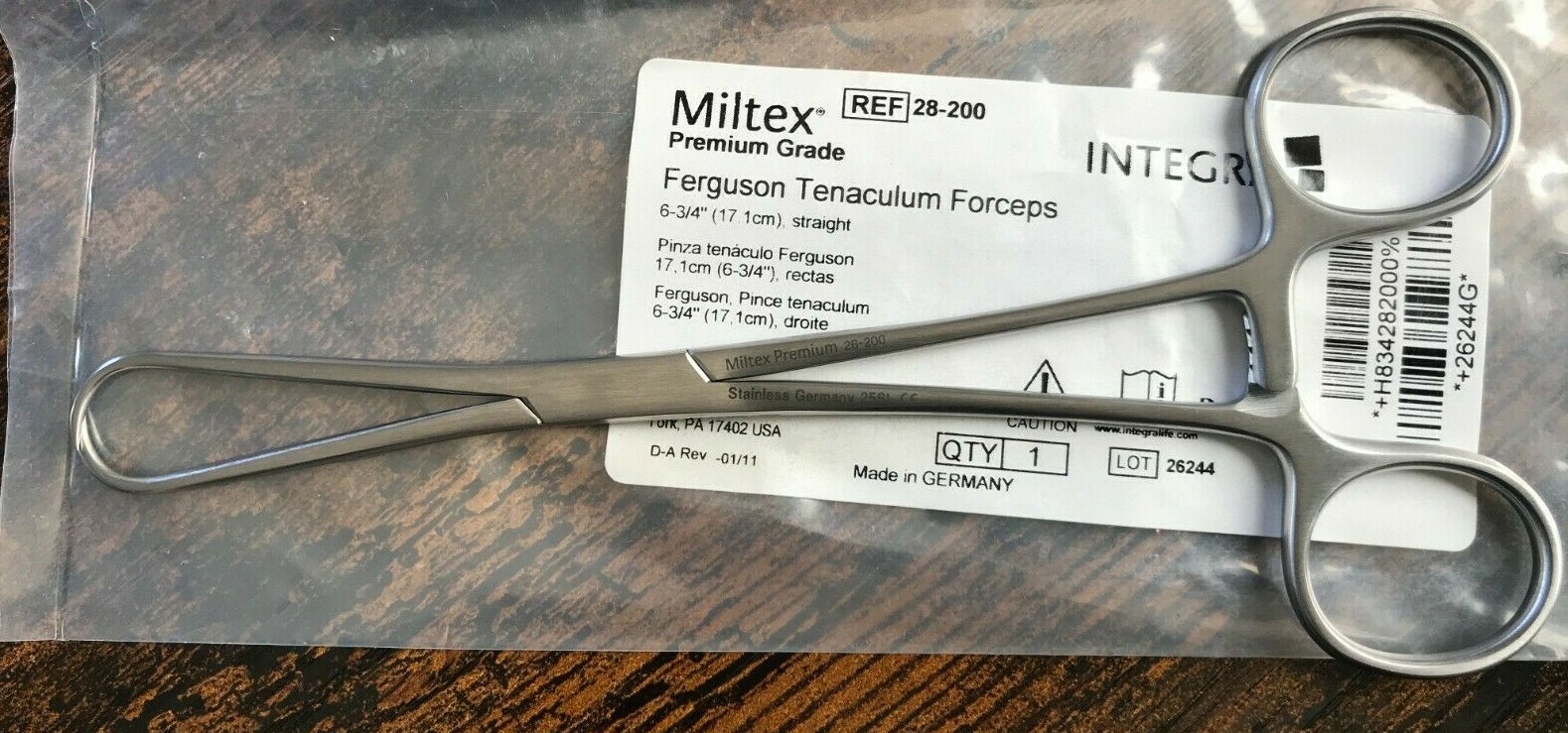 Miltex Premium Grade Ferguson Tenaculum Forceps 17cm # 28-200 Made in Germany