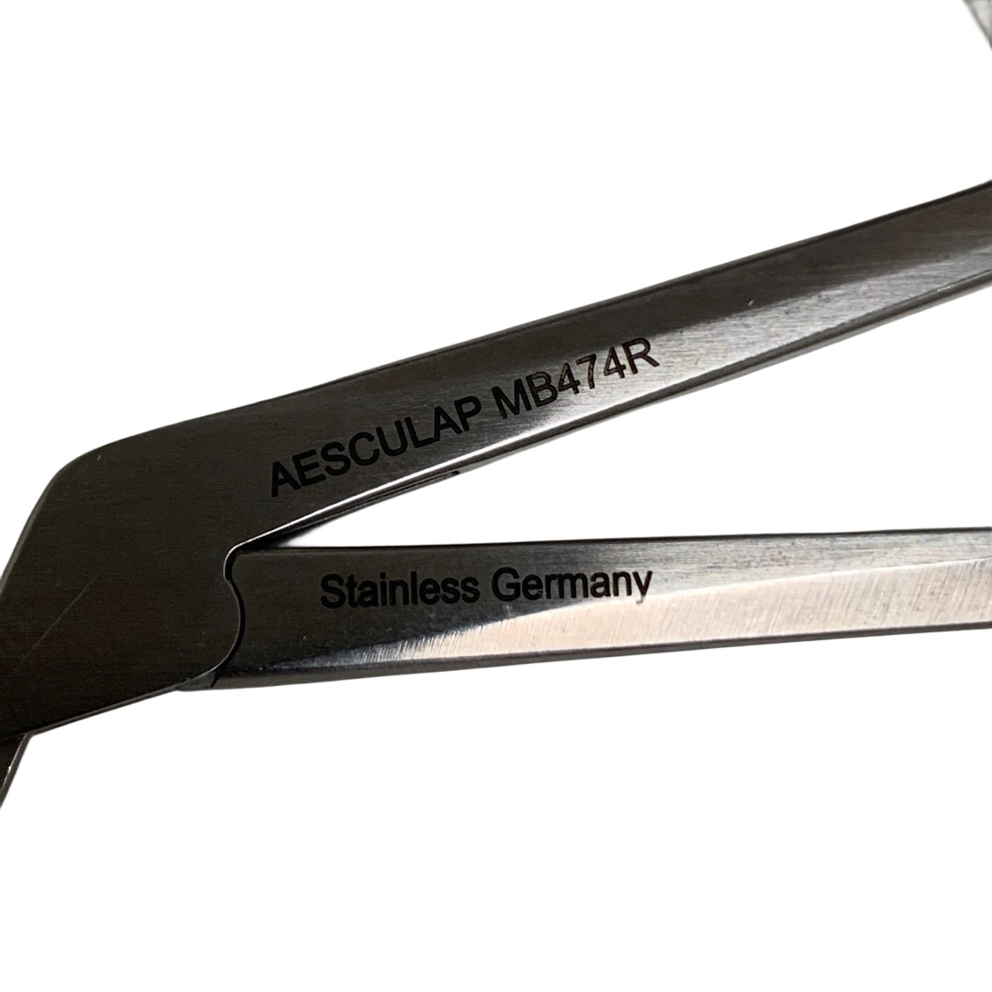 Aesculap MB474R Tendon Pulling Forceps Curved Serrated