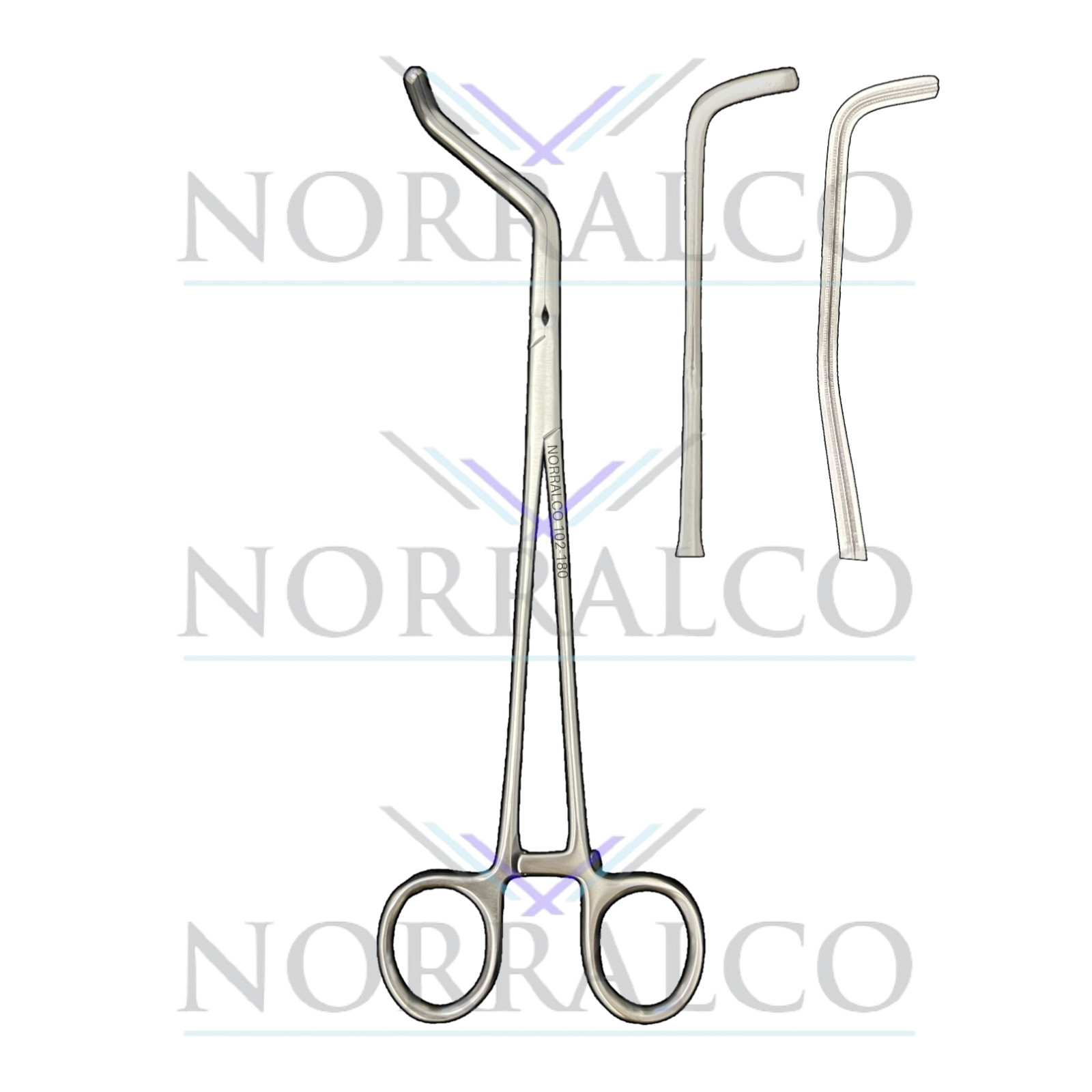 Renal Artery Clamp, 9.5/8″, Angled Left 86mm DeBakey Jaw, Size: Large
