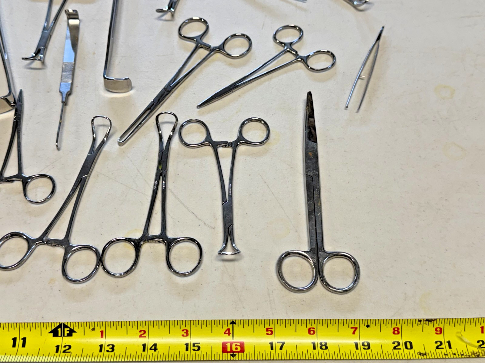 Lot of Assorted Surgical Tools Backhaus Towel Clamps, Forceps, Scissors, Tweezer