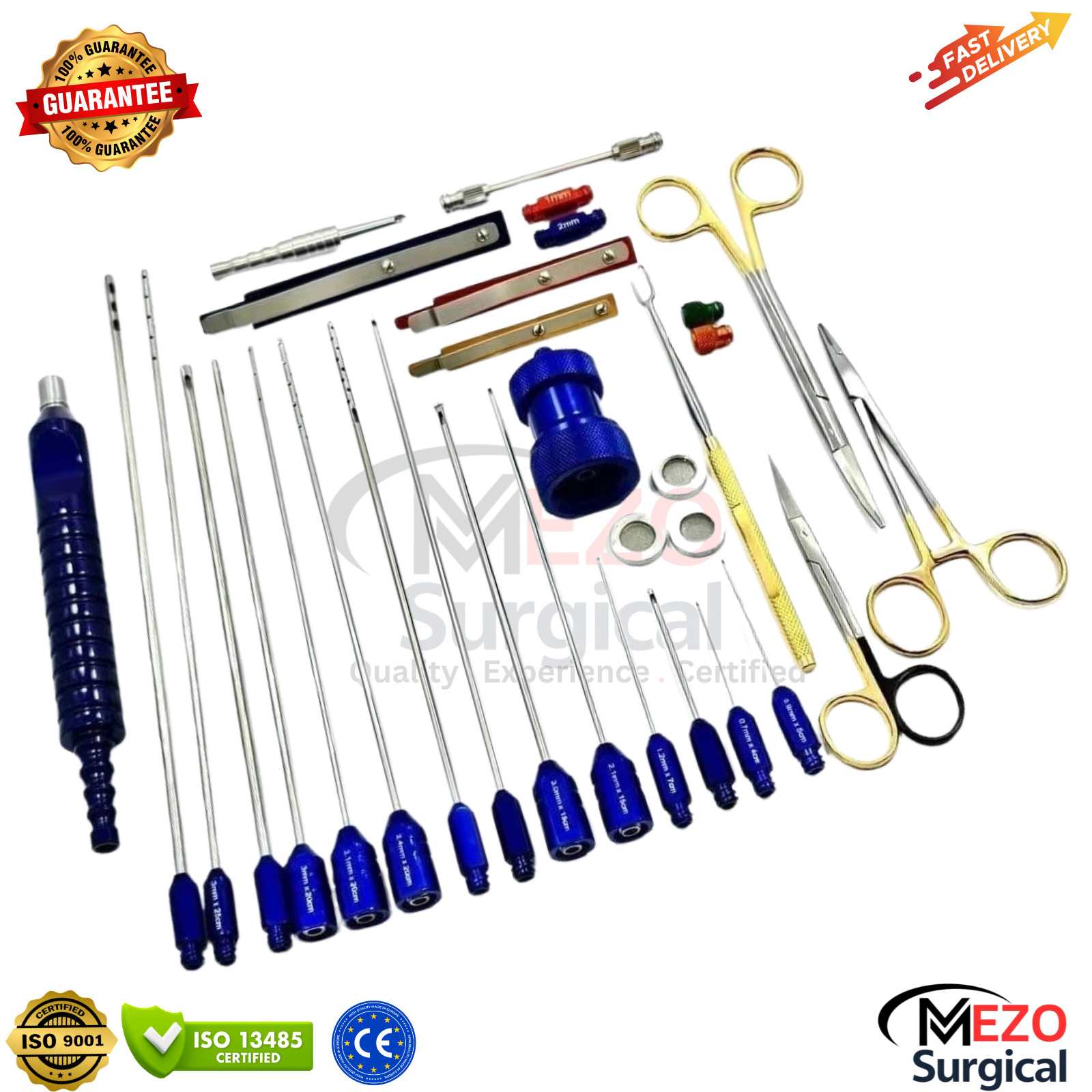 Liposuction Complete Cannulas Set/Kit for Face and Neck