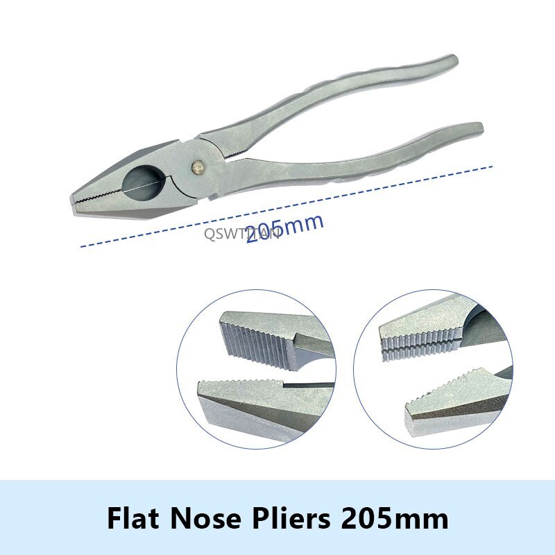 Orthopedics Nice Flat Nose Pliers with Serrated Jaws Veterinary bone tools