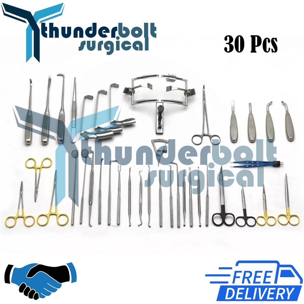 Cleft Lip Palate Set Mouth Gag Complete Set Of 30Pcs Plastic Surgery Instruments