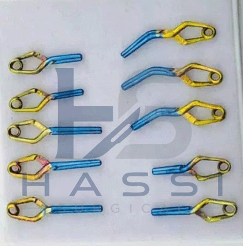 Aneurysm clips Neurosurgery 10-pcs Set In titanium High Quality
