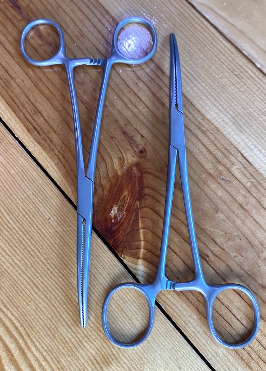 Aesculap #BH445R Rochester-Pean Curved 7¼” Forceps Stainless Surgical Set Of 2