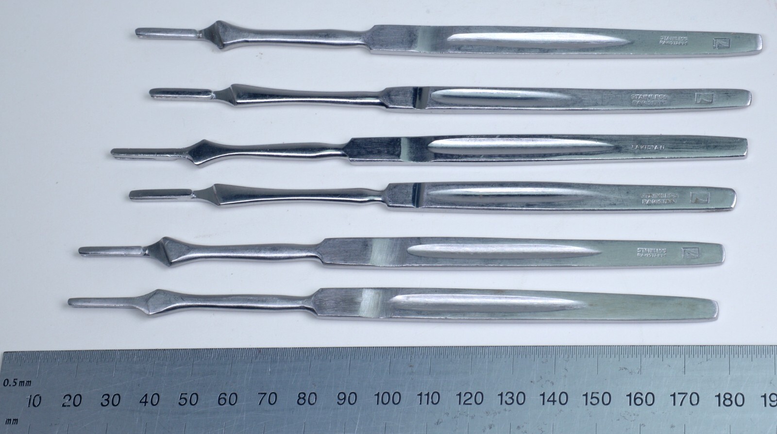 6x Surgical Knife Scalpel Handle #7 Stainless Steel 6¼”
