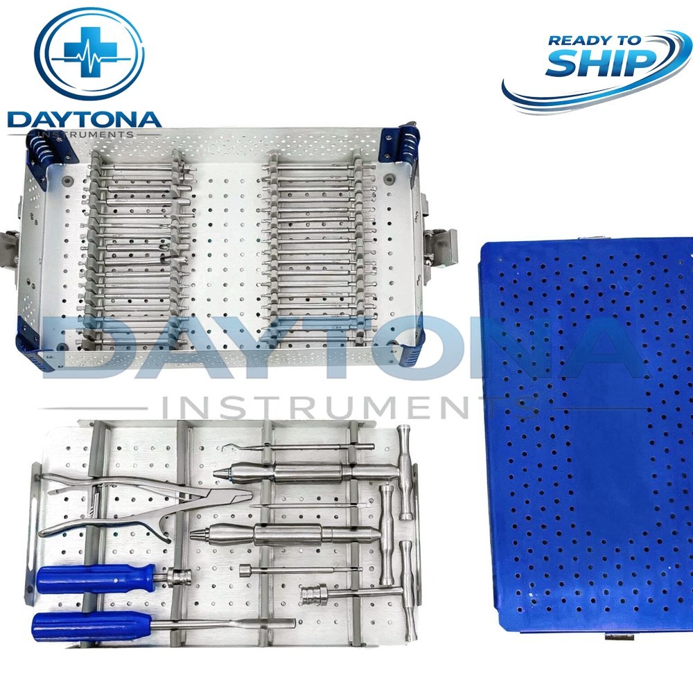 Broken Screw Remover Instrument Set 48 Pcs Orthopedic Surgi Extraction Kit + Box