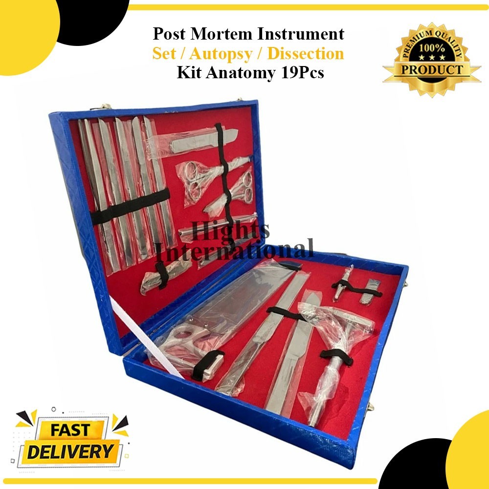 Post Mortem Instrument Set / Autopsy / Dissection Kit Anatomy 19Pcs