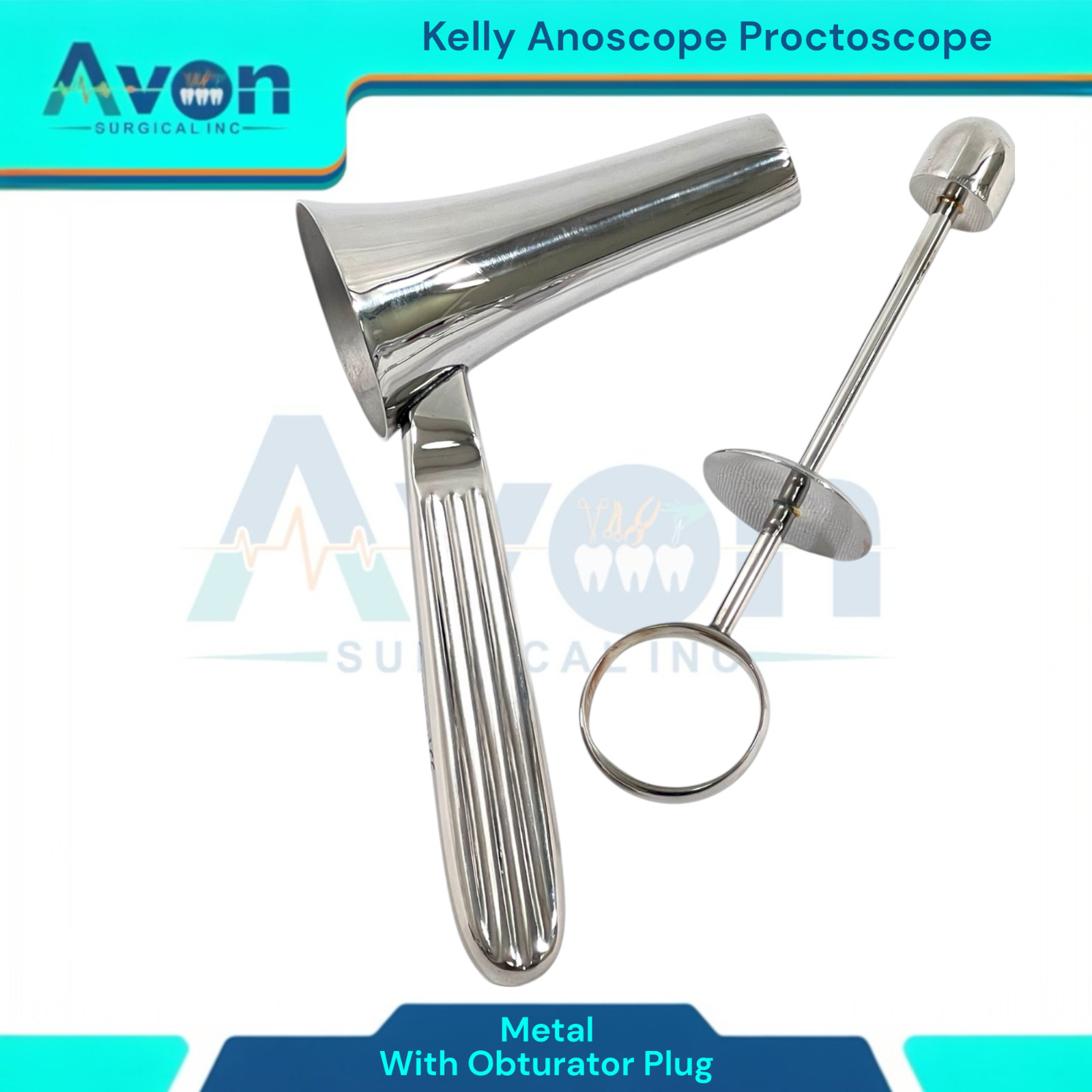 Kelly Proctoscope Anoscope Rectal Speculum with Obturator Plug OBGYN Instrument