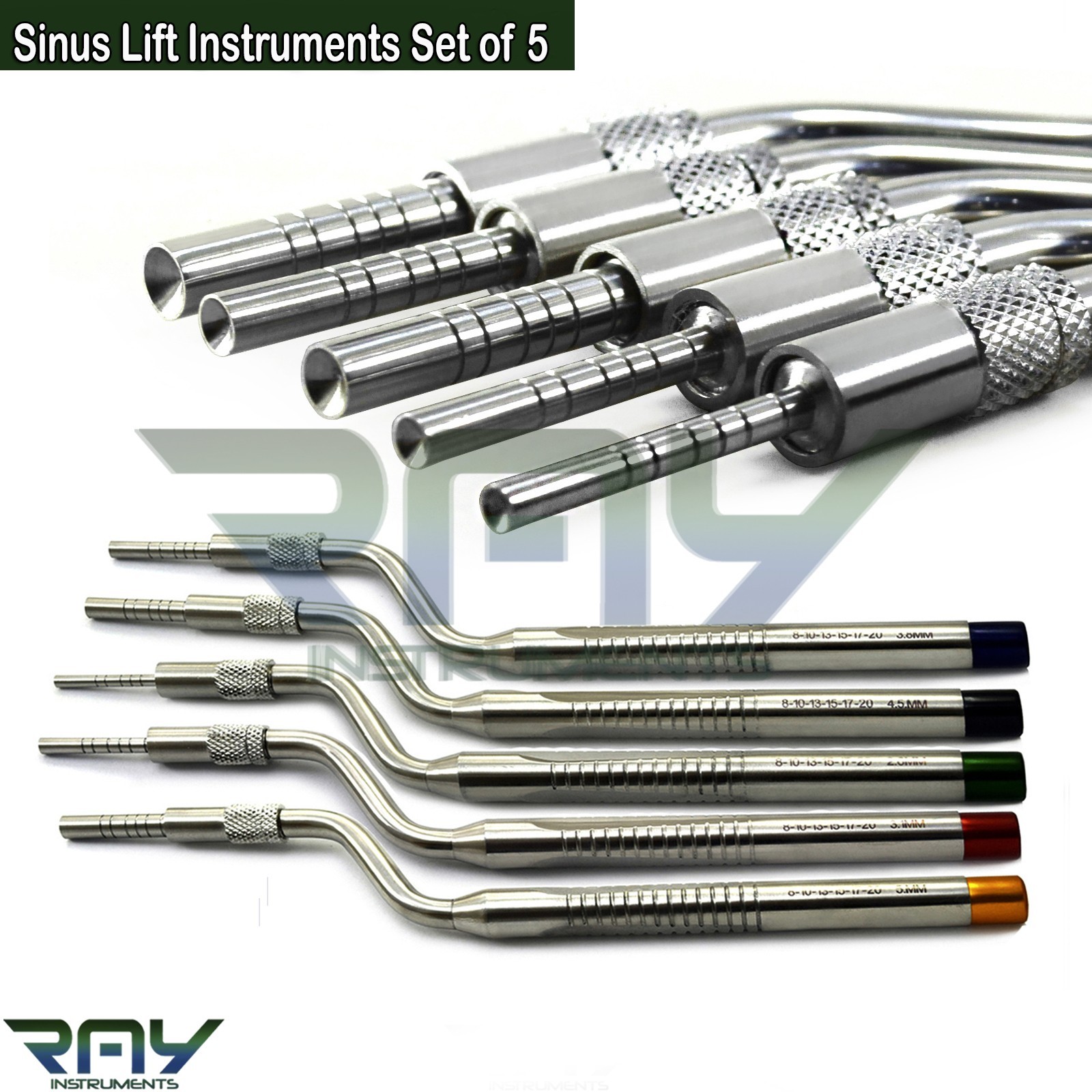 Sinus Lift Surgery Kit Offset Concave Osteotome Bone Syringe Mallet Mead Hammer