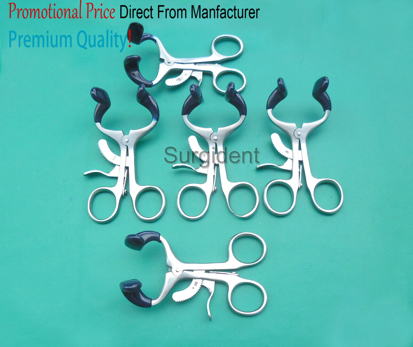 Molt Mouth Gag Blue 4.5″ Dental Surgical Instruments 5 Pcs Set