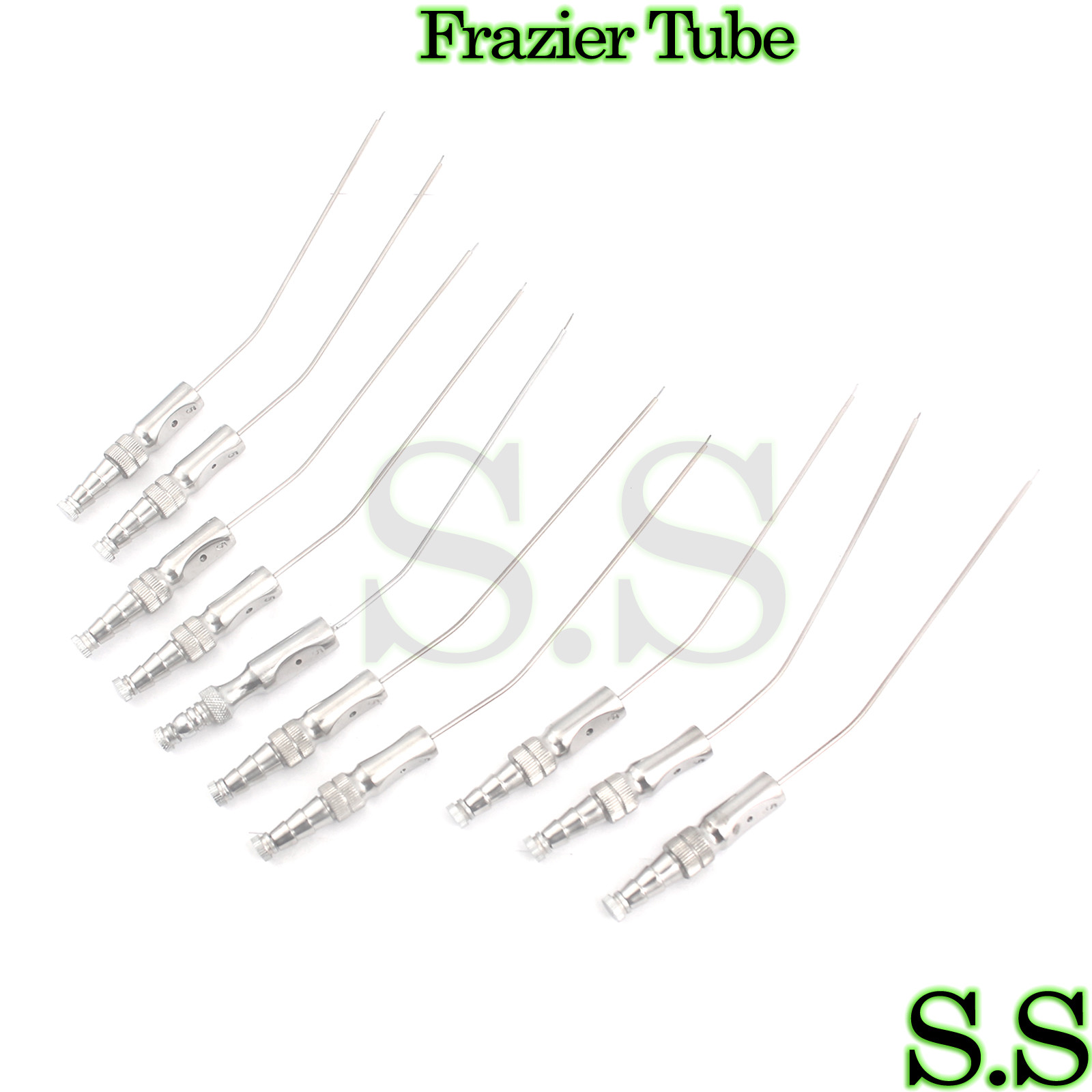 10 Pcs Surgical Frazier Tube No. 8 Aspirator 2.67mm Diagnostic 7.6″ Instruments