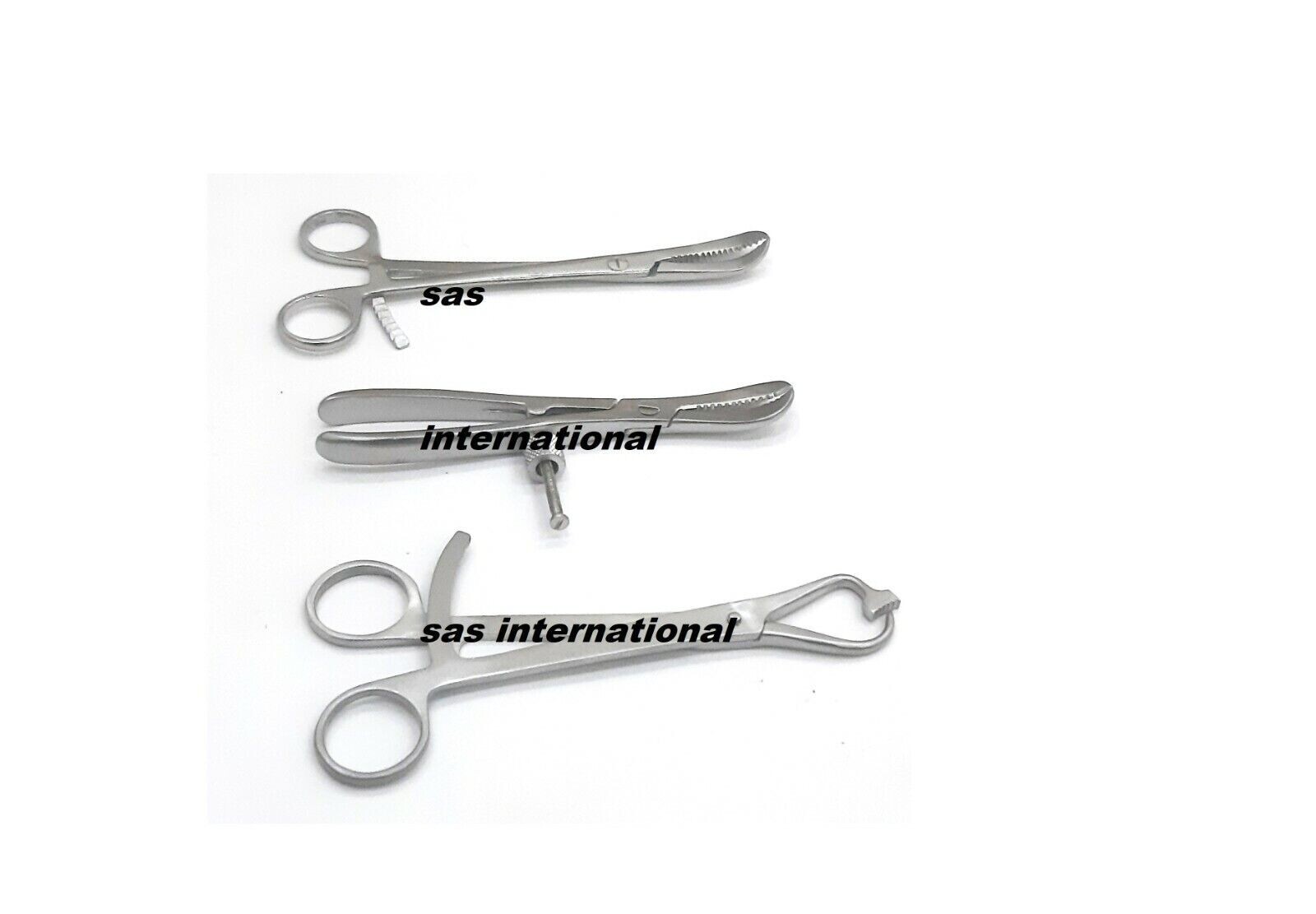 Orthopedic Bone Holding Forceps Combo of 3 pcs Surgical Instrument