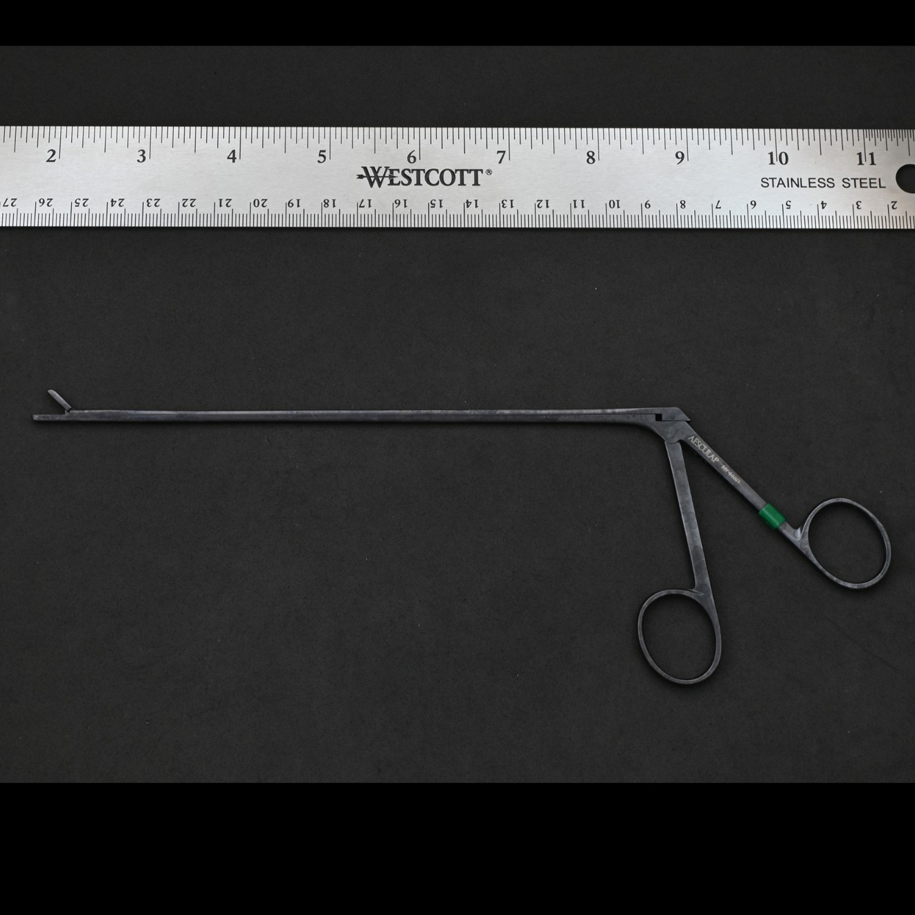 Aesculap MF448R Black Coated Micro Pituitary Rongeur 2×6 mm Straight Jaw 7 in