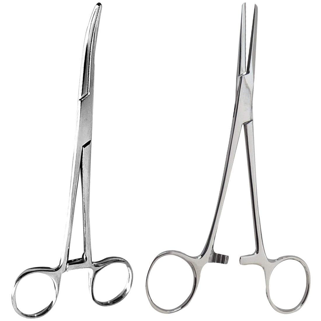 2-Piece Curved & Straight 7″ Hemostat Set – Stainless Steel Loc