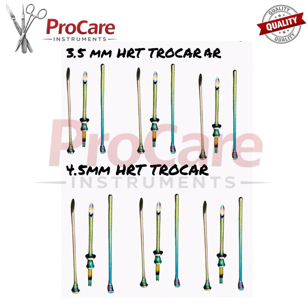 HRT Trocar 3.5 mm & 4.5 mm Cannula & Obturator 18 pcs 6 Set