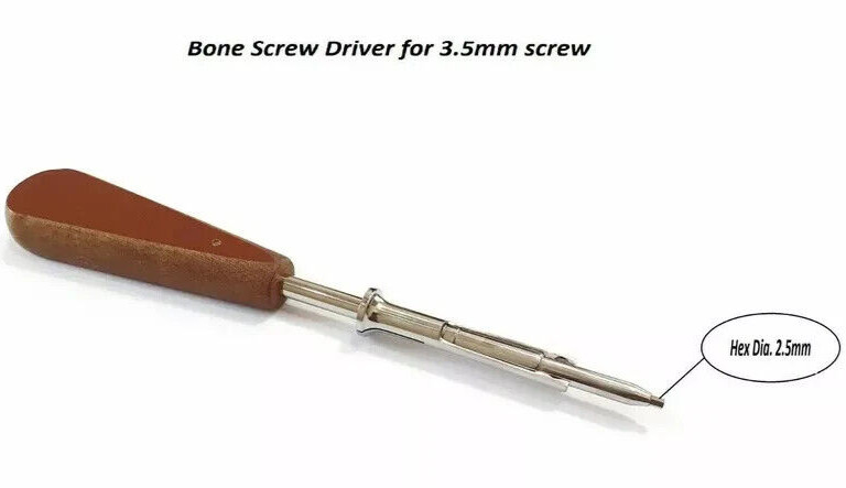 Orthopedic Bone Screw Driver Surgical Hex Dia. 2.5 Mm for 3.5 Mm Screw Ss