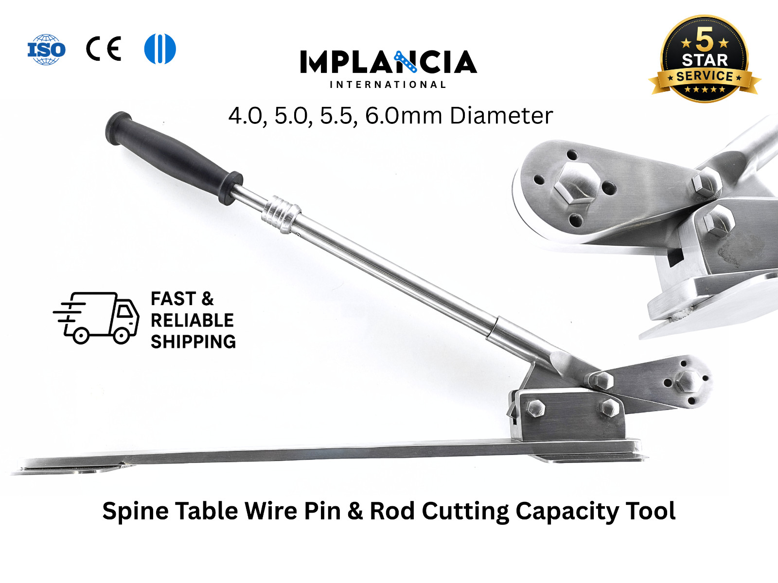 4.0-6.0mm Pin & Wire Rod Cutter Forceps 63cm Stainless Steel Heavy Duty Tool