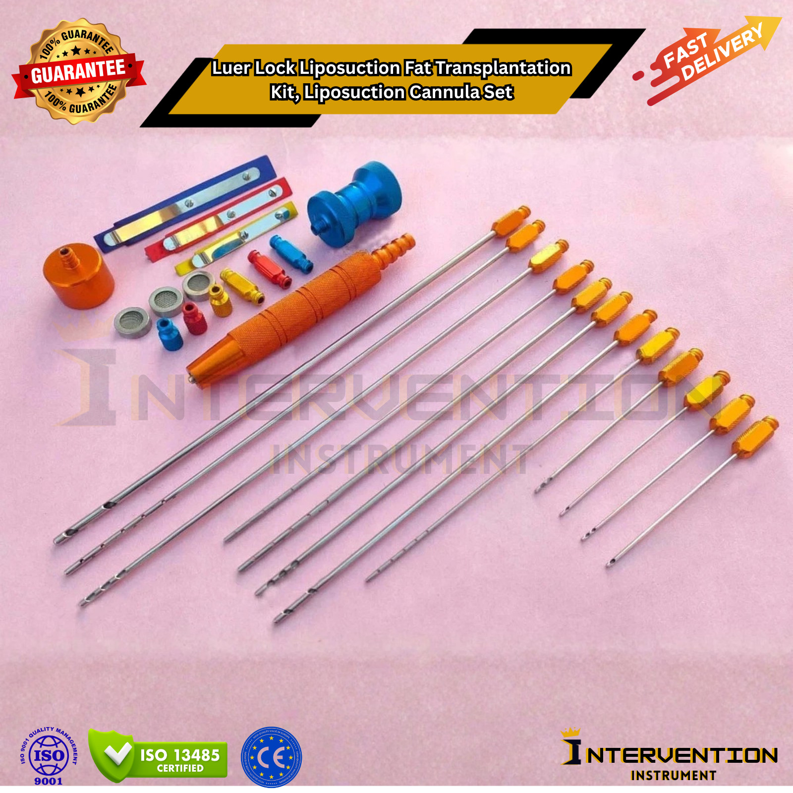 Luer Lock Liposuction Fat Transplantation Kit, Liposuction Cannula Set